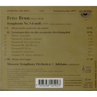 BRUN - Adriano - Symphonie n°3 en ré mineur
